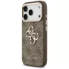 GUESS 4G Big Logo funda para móvil para iPhone 17 Pro Max / 18 Pro Max - Marrón y oro