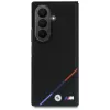 BMW M funda MagSafe cuero perforado con franja tricolor y logos metálicos para Samsung Galaxy Z Fold8 Ultra - Negro