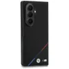 BMW M funda MagSafe cuero perforado con franja tricolor y logos metálicos para Samsung Galaxy Z Fold8 Ultra - Negro