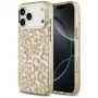 Funda MagSafe GUESS IML Leopard Glitter Triangle Logo para iPhone 18 Pro / 17 Pro, Marrón