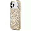 Funda MagSafe GUESS IML Leopard Glitter Triangle Logo para iPhone 18 Pro / 17 Pro, Marrón