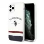 Funda U.S. Polo Assn. USHCN58PCSTRB Tricolor Pattern Collection para iPhone 11 Pro, Blanco