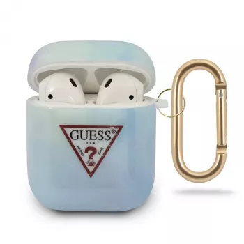 GUESS GUACA2TPUMCGC02 funda para AirPods 1/2 Azul colección Tie & Dye