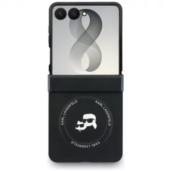 Karl Lagerfeld Karl & Choupette Pins funda MagSafe para Samsung Galaxy Z Flip8 - Negro
