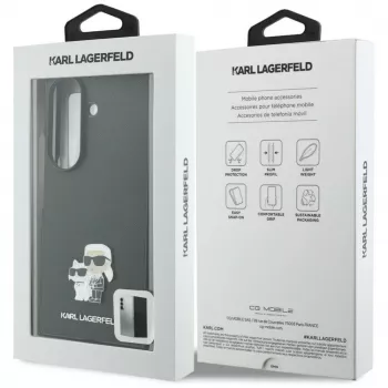 Karl Lagerfeld Saffiano Karl & Choupette Pin funda para Samsung Galaxy Z Fold 8 Ultra - Negro