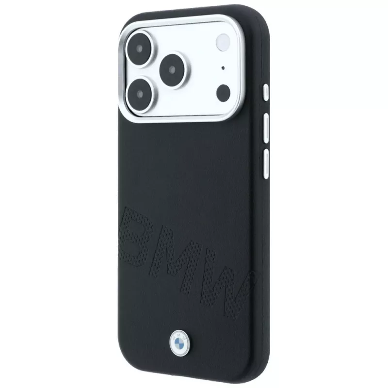 BMW Sign Inclined Deboss Letters funda MagSafe para iPhone 18 Pro / 17 Pro - Negro