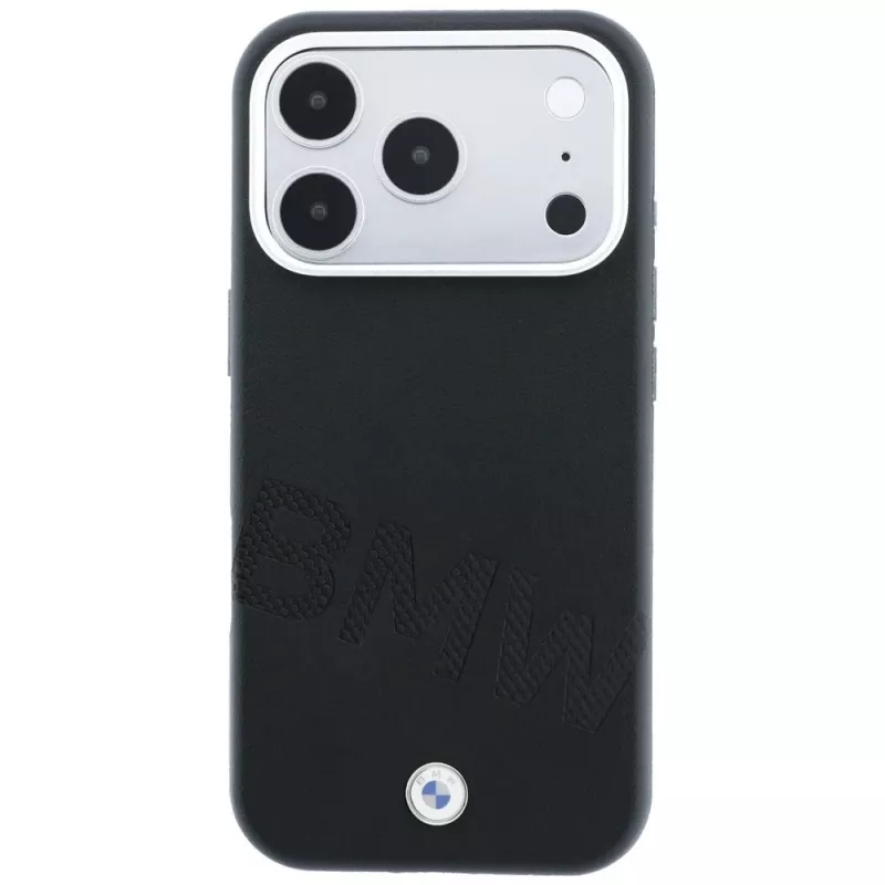 BMW Sign Inclined Deboss Letters funda MagSafe para iPhone 18 Pro / 17 Pro - Negro