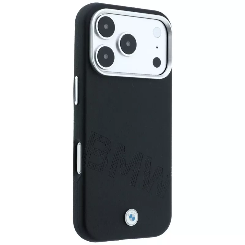 BMW Sign Inclined Deboss Letters funda MagSafe para iPhone 18 Pro / 17 Pro - Negro