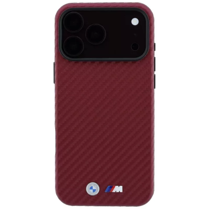 BMW M Carbon Metal Logo funda MagSafe para iPhone 18 Pro / 17 Pro - Burdeos
