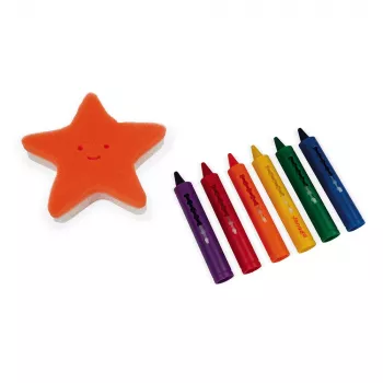 Janod set de 6 lápices de baño, lavables, 18m+ | J04725