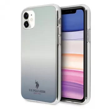 Funda trasera U.S. POLO ASSN. USHCN61TRDGLB para iPhone 11 con patrón degradado azul