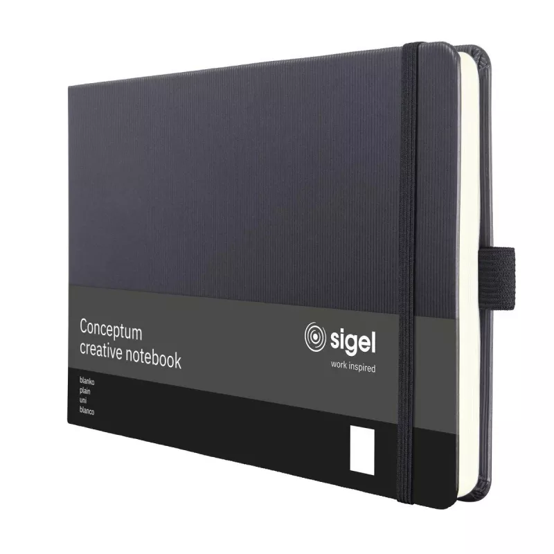 SIGEL CO201 Cuaderno A5 liso, Negro, 66 hojas