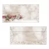 Sigel DU049 Sobre navideño DIN largo (DL, 110 x 220 mm), Winter Chalet, marrón/rojo, 90 g/m²