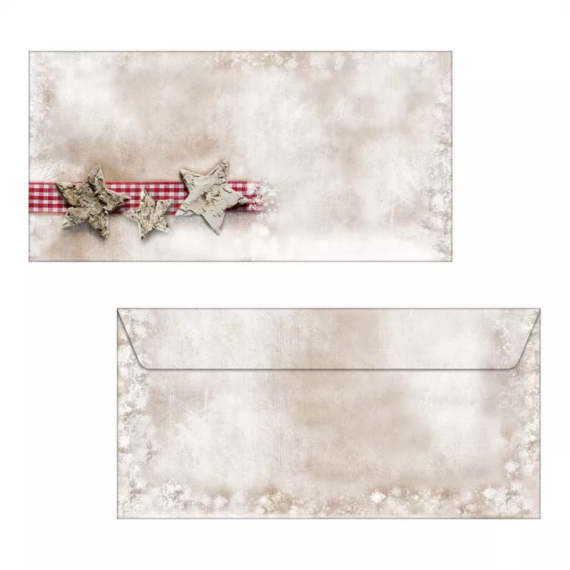 Sigel DU049 Sobre navideño DIN largo (DL, 110 x 220 mm), Winter Chalet, marrón/rojo, 90 g/m²