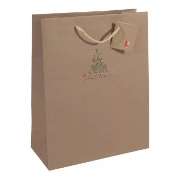 SIGEL GT040 bolsas regalo navideñas con motivo de manzana, 26 x 33 cm, pack de 5