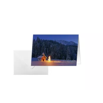 SIGEL DS096 tarjetas navideñas A6 motivo capilla navideña, 10 tarjetas con sobres
