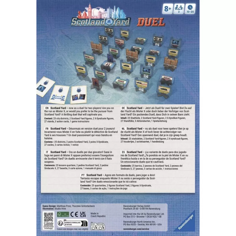 Ravensburger Scotland Yard Duel - juego de cartas de detectives para 2 jugadores