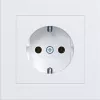 HAGER WAS1120WM toma de corriente SCHUKO con tapa, bornes sin tornillos, A.1, blanco luz mate