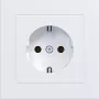 HAGER WAS1120WM toma de corriente SCHUKO con tapa, bornes sin tornillos, A.1, blanco luz mate