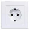 HAGER WAS1120WM toma de corriente SCHUKO con tapa, bornes sin tornillos, A.1, blanco luz mate