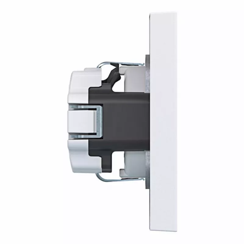 HAGER WAS1120WM toma de corriente SCHUKO con tapa, bornes sin tornillos, A.1, blanco luz mate