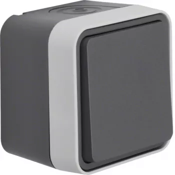 Hager WNC011 interruptor doble de superficie, serie W.1, IP55, gris