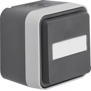 Hager WNC181 toma de corriente SCHUKO de superficie con tapa abatible y campo de rotulación, W.1, IP55