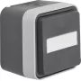 Hager WNC181 Toma de corriente SCHUKO de superficie con tapa abatible y campo de etiquetado, W.1, IP55