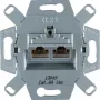 Hager WDF410862 Módulo de conexión de datos RJ45 Cat.6A apantallado, 2 puertos, empotrar, 10G, blanco