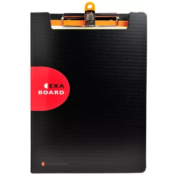 Exacompta Exaboard Carpeta con pinza A4 negra polipropileno con clip metálico y ojal para colgar