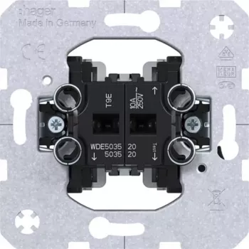 Hager WDE503520 Mecanismo de control de persiana con bloqueo mecánico y electrónico, 10 A, 250 V, empotrar, negro