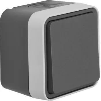 Hager WNC020 Pulsador de superficie, 1 polo NA, IP55, gris