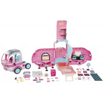 MGA L.O.L. Surprise Glamper Set de juego transformable 4 en 1 con más de 55 sorpresas, luz y sonido