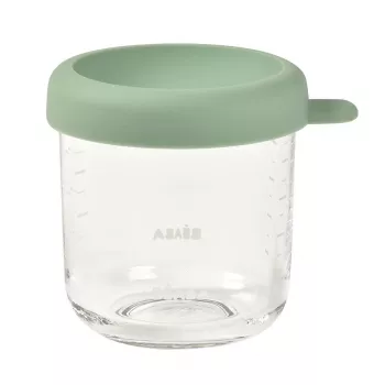 BEABA Tarro de vidrio para comida de bebé con tapa hermética 250 ml Verde salvia