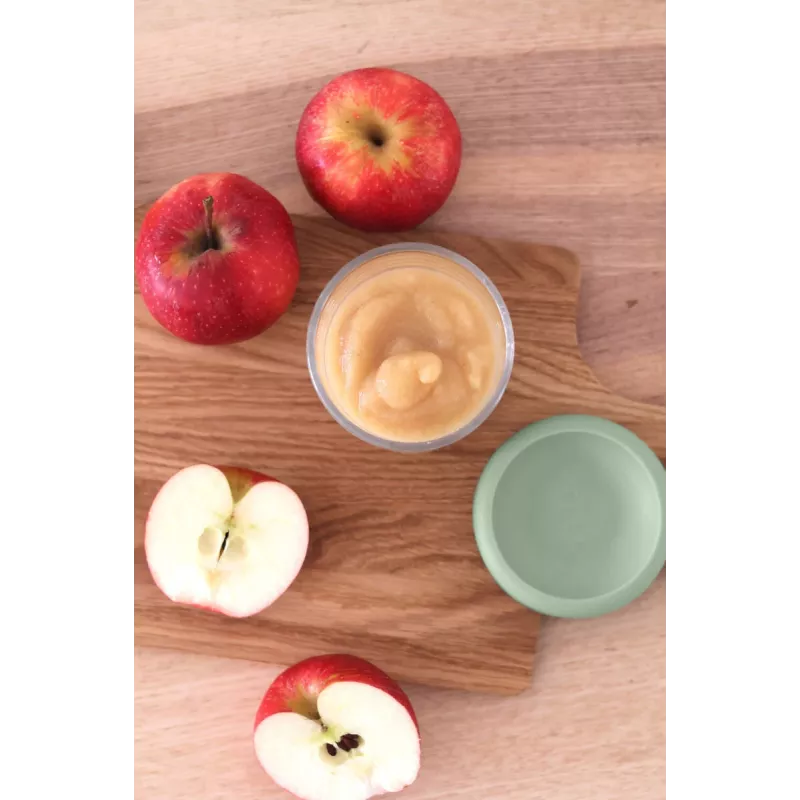 BEABA Tarro de vidrio para comida de bebé con tapa hermética 250 ml Verde salvia