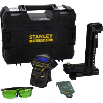Stanley FatMax X3G Láser de 3 planos 360° Green Beam con maletín TSTAK, alcance 35m, 10.8V Li-Ion