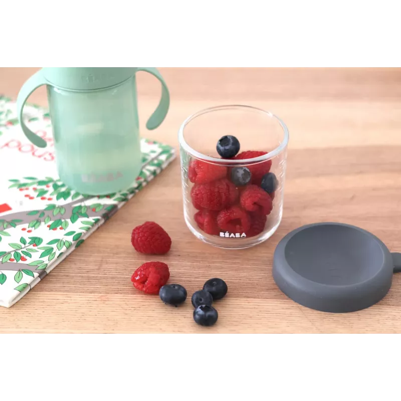BEABA Tarro de vidrio con tapa hermética 250 ml Mineral