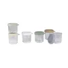 Beaba Set de tarros de vidrio para alimentos de bebé con tapas herméticas, 6 x 250 ml, Mix colores naturales