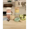 Beaba Set de tarros de vidrio para alimentos de bebé con tapas herméticas, 6 x 250 ml, Mix colores naturales