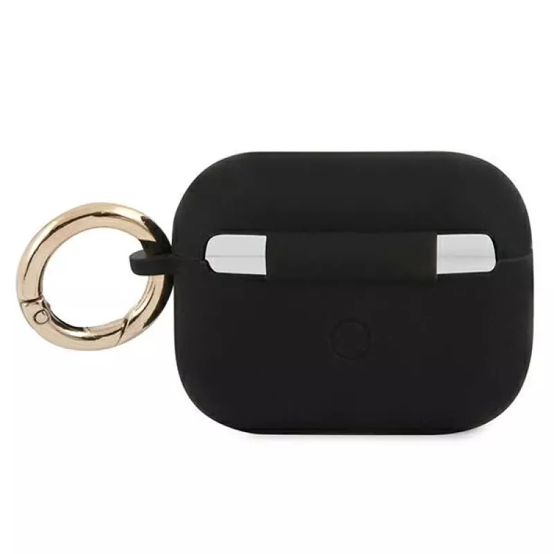 GUESS GUAPSSSK Funda AirPods Pro Negra Silicona Vintage Script
