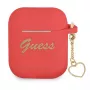 GUESS GUA2LSCHSR Funda AirPods 1/2 Roja Silicona Charm Heart Collection