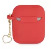 GUESS GUA2LSCHSR Funda AirPods 1/2 Roja Silicona Charm Heart Collection