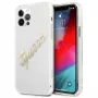 GUESS Vintage Script Gold Funda rígida para Apple iPhone 12 Pro Max - Transparente