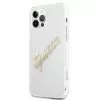 GUESS Vintage Script Gold Funda rígida para Apple iPhone 12 Pro Max - Transparente
