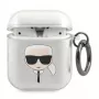 Karl Lagerfeld KLA2UKHGS Funda AirPods 1/2 Plata Brillo Karl's Head