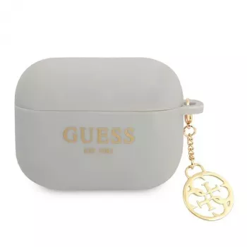 Guess GUAPLSC4EG Funda AirPods Pro Gris Silicona Charm 4G Colección