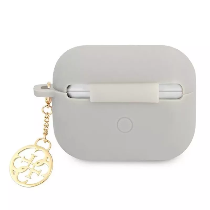 Guess GUAPLSC4EG Funda AirPods Pro Gris Silicona Charm 4G Colección