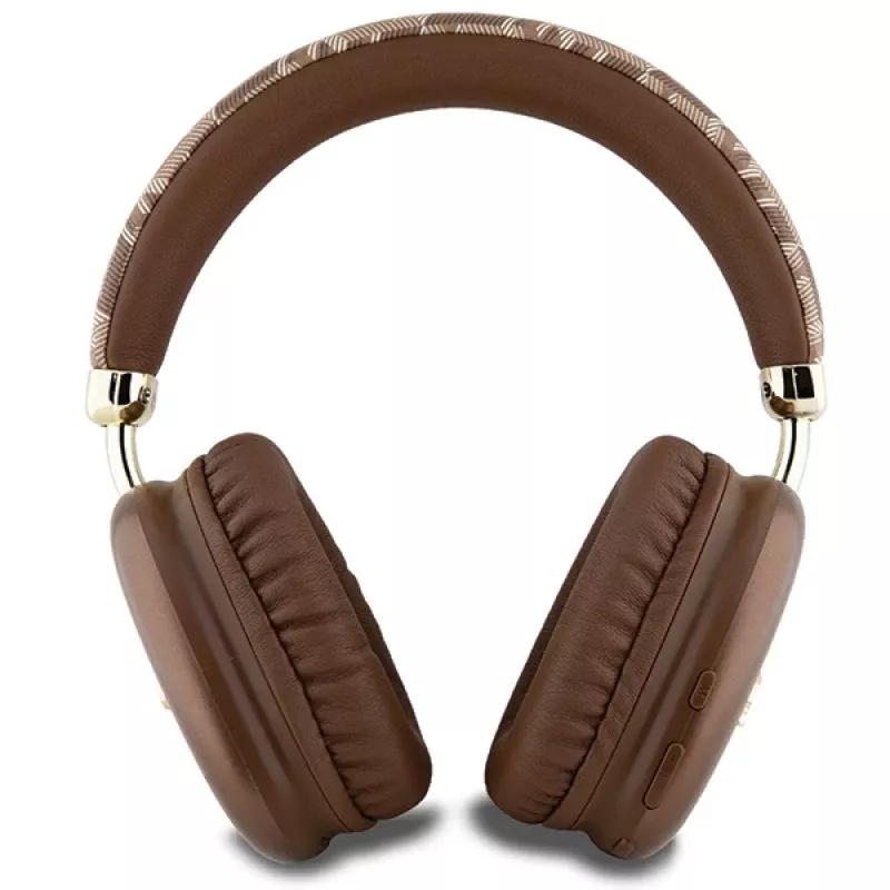 GUESS GUE003639 Gcube Auriculares Bluetooth on-ear con logo Metallic Script Marrón