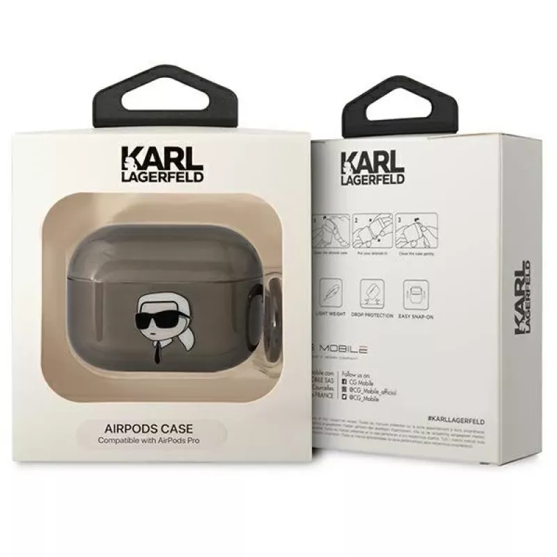 Karl Lagerfeld KLAPHNIKTCK Funda AirPods Pro Negra Karl Head