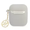 Guess GUA2LSC4EG Funda AirPods 1/2 Gris Silicona Colgante 4G Colección